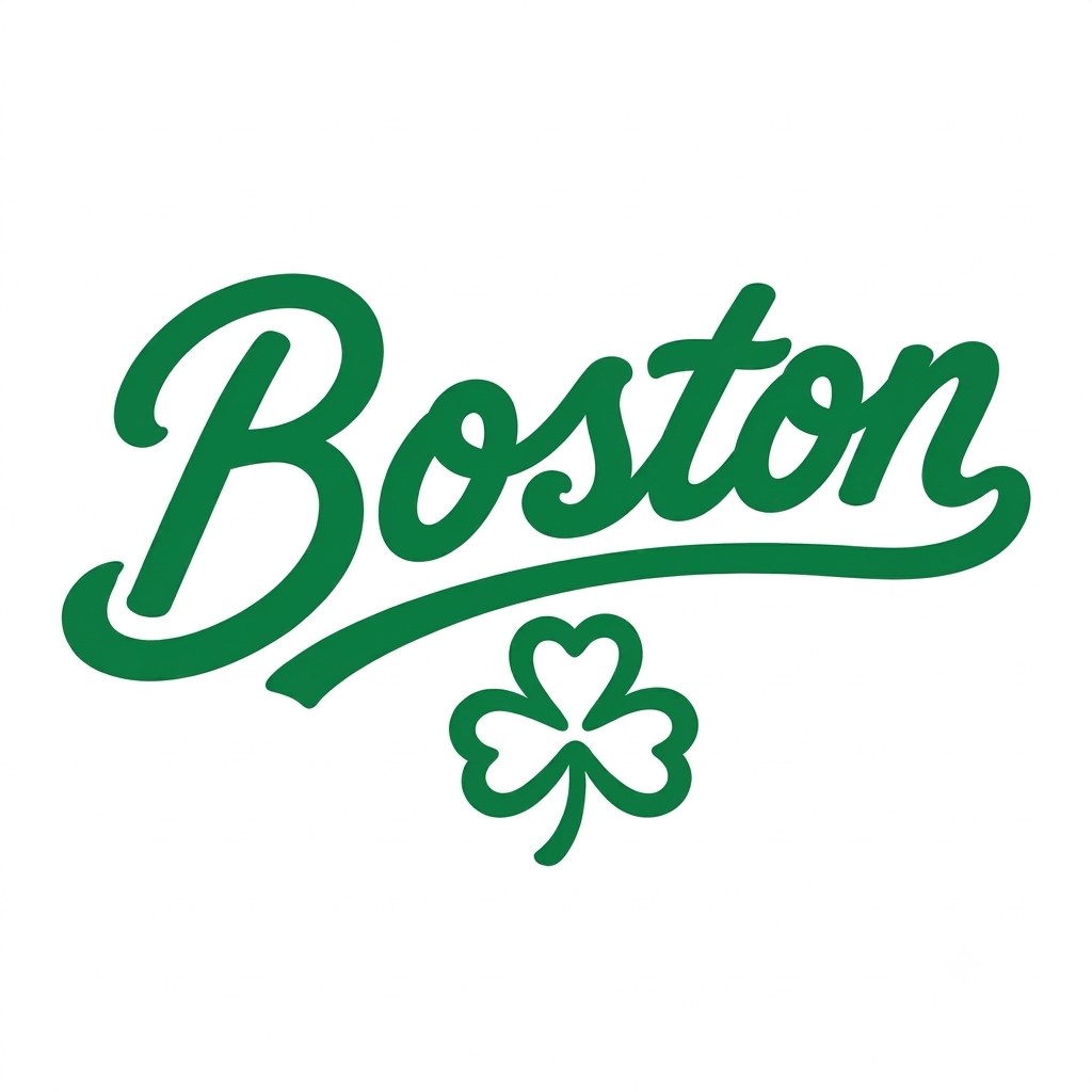 Boston script shamrock concept