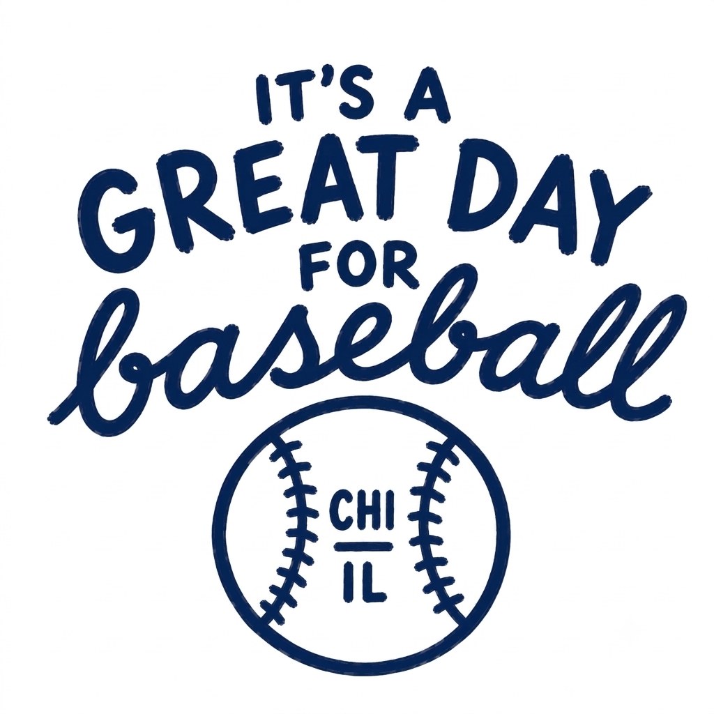 Great Day for Baseball hand-drawn ball icon concept