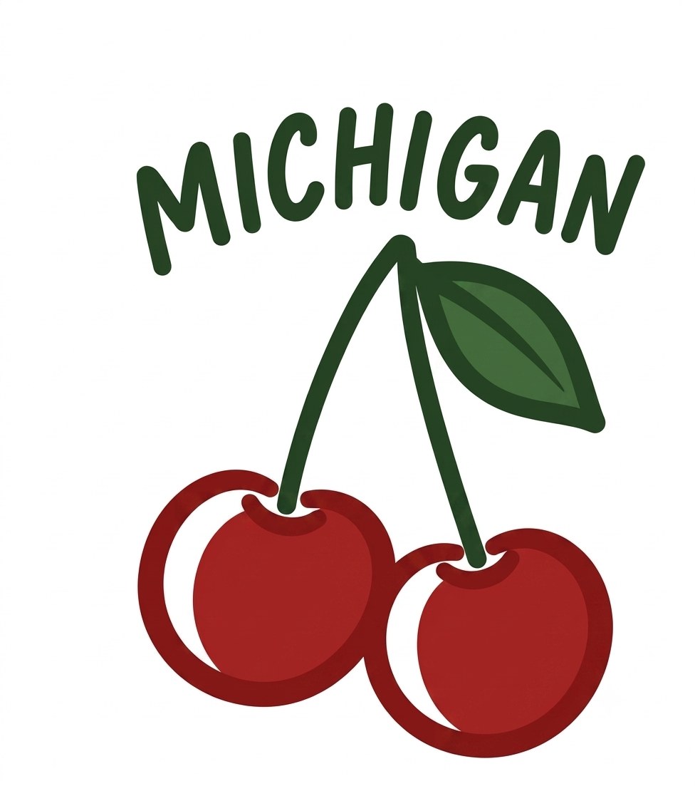 Michigan cherry icon concept